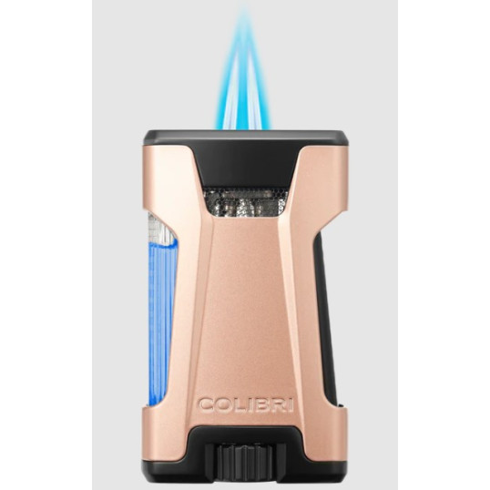 Colibri Rebel, dupla Jet lánggal égő szivaröngyújtó - rozé arany