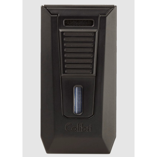 Colibri Slide Black fekete színű szivaröngyújtó dupla szúrólánggal és beépített szivarfúróval - Colibri Slide