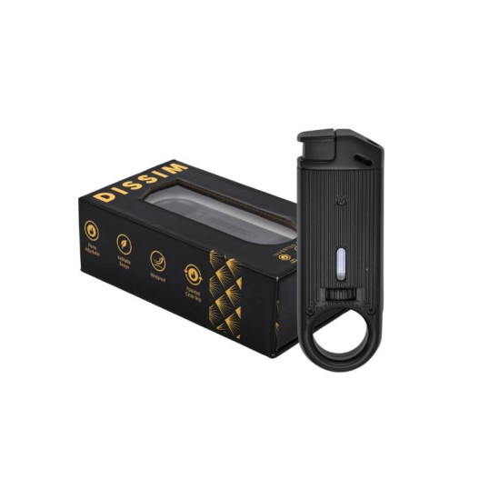 Dissim Soft Flame öngyújtó 45 fokban döntött lánggal, szivar és pipa gyújtásra is használható - Fekete színű