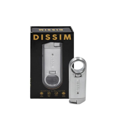 Dissim Soft Flame öngyújtó 45 fokban döntött lánggal, szivar és pipa gyújtásra is használható - Ezüst színű