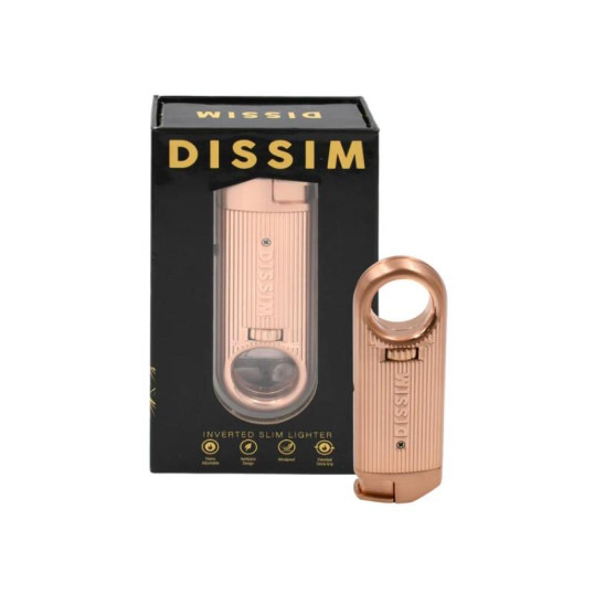 Dissim Torch Flame öngyújtó 45 fokban döntött szúrólánggal, szivar és pipa gyújtásra is használható - Rosegold színű