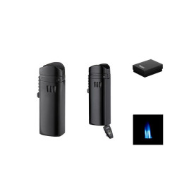 Eurojet szúrólángos szivargyújtó beépített 8mm-es szivarfúróval, használható mint szivartartó is - fekete