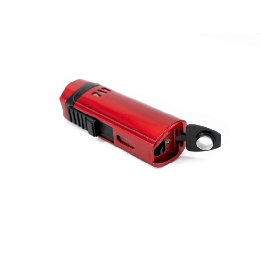 Eurojet szúrólángos szivargyújtó beépített 8mm-es szivarfúróval, használható mint szivartartó is - bordó