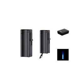 Eurojet szúrólángos szivargyújtó beépített szivarfúróval, használható mint szivartartó is - matt fekete