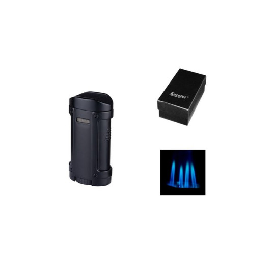 Eurojet 4-es szúrólángos szivargyújtó, használható mint szivartartó is - Black