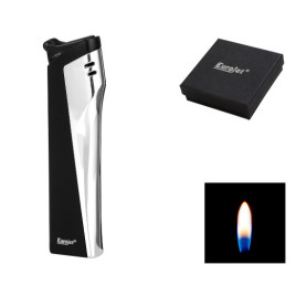 EuroJet öngyújtó, fekete és ezüst - újra tölthető