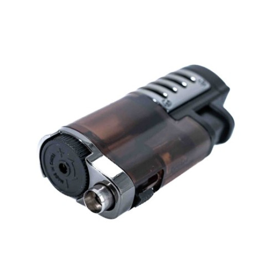 Eurojet szúrólángos szivargyújtó beépített szivarfúróval, használható mint szivartartó is - fekete, barna