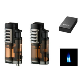 Eurojet szúrólángos szivargyújtó beépített szivarfúróval, használható mint szivartartó is - fekete, barna