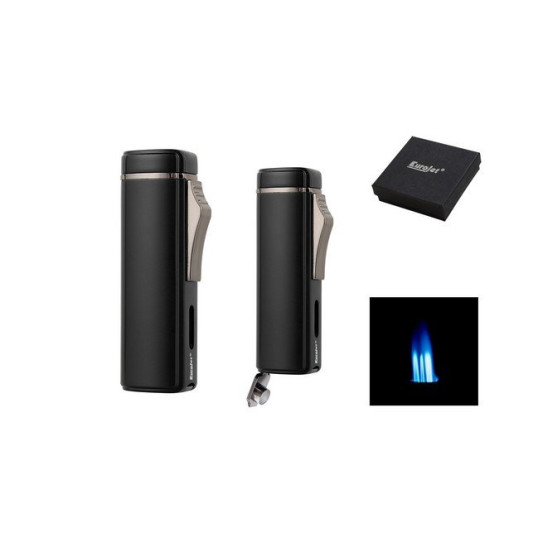 Eurojet matt fekete 3x jet szivaröngyújtó beépített szivarfúróval