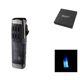 Eurojet szúrólángos szivargyújtó beépített 6mm-es szivarfúróval - fekete