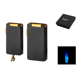 Eurojet Biden fekete–arany színű 2x jet szivaröngyújtó 7 mm-es szivarfúróval