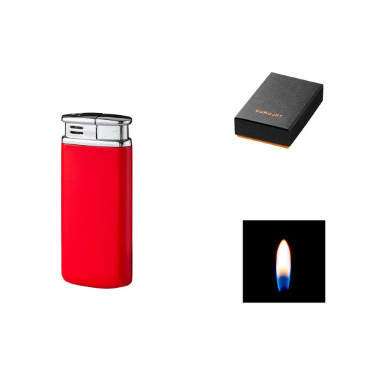 EuroJet Piezo gyújtású öngyújtó –  Piros-króm