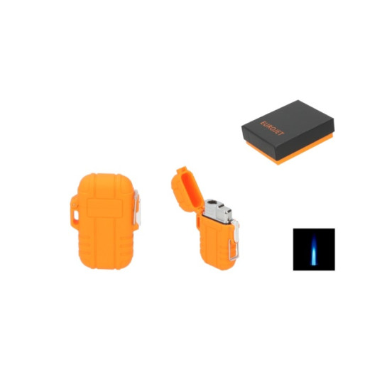 Eurojet szúrólángos vihargyújtó - narancssárga gumírozott borítással