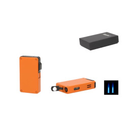 Eurojet Aspen narancssárga Crackle szivaröngyújtó 2x Jet lánggal, 7 mm-es fúróval