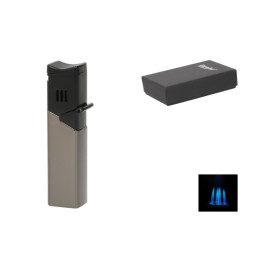 Eurojet 4 Jet fekete–antracit színű öngyújtó, szivartartóval