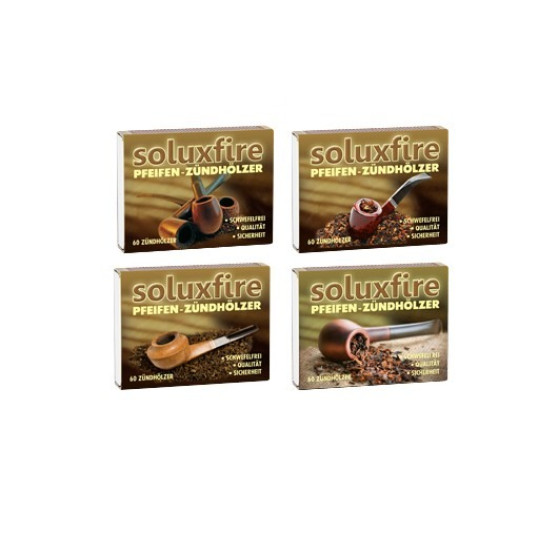 Soluxfire pipa gyújtó gyufa pipás képekkel, kén mentes kb. 60 szál