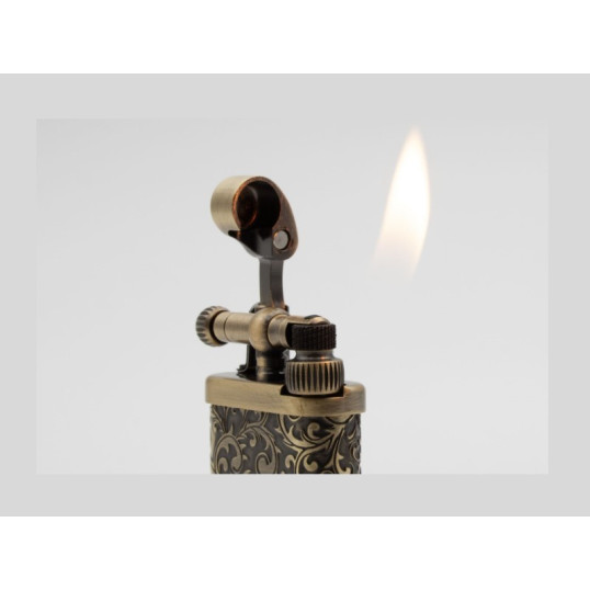 IM Corona Old Boy pipagyújtó beépített pipa tömködővel - Antikolt sárgaréz