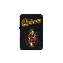 Benzines öngyújtó fekete színű - Queens felirattal