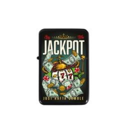 Benzines öngyújtó fekete színű - Jackpot felirattal
