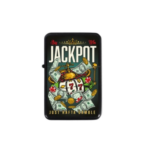 Benzines öngyújtó fekete színű - Jackpot felirattal