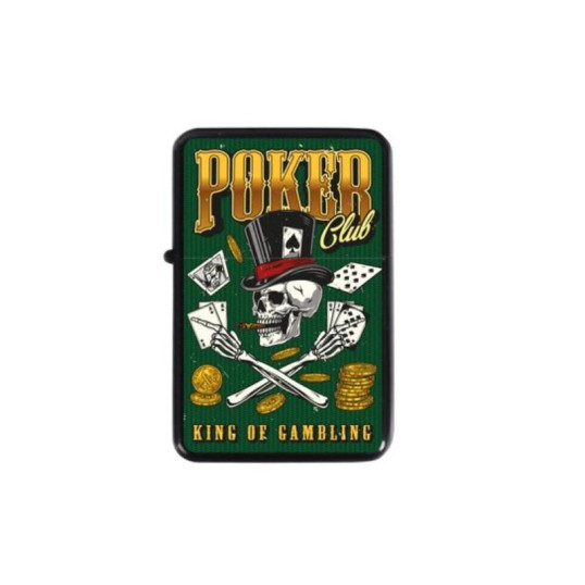 Benzines öngyújtó fekete színű - Poker felirattal