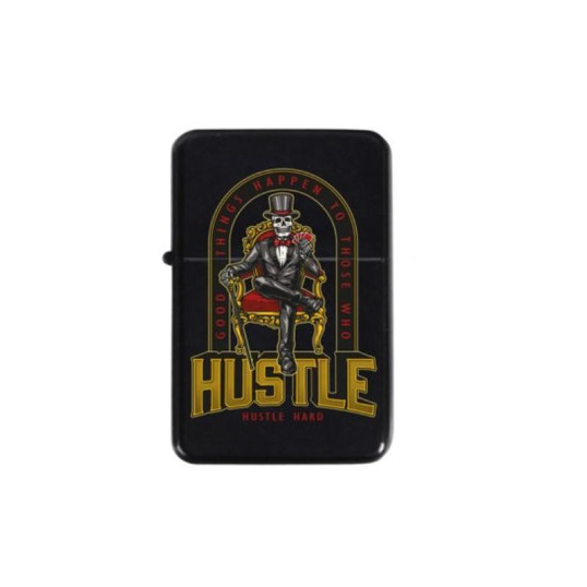 Benzines öngyújtó fekete színű - Hustle felirattal