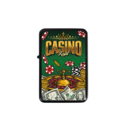 Benzines öngyújtó fekete színű - Casino Royal felirattal