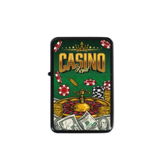 Benzines öngyújtó fekete színű - Casino Royal felirattal