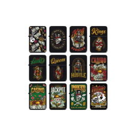 Benzines öngyújtó fekete színű - Egész tálcás kivitel