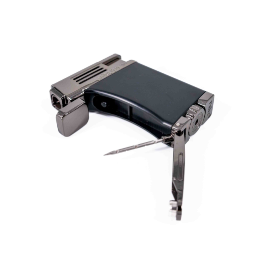 Palió Pro Scorpius szúrólángos fekete és antracit színű szivargyújtó - szivarfúróval és szivar lyukasztóval