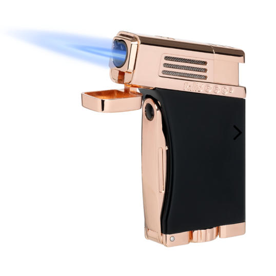 Palió Pro Scorpius szúrólángos fekete és rosegold színű szivargyújtó - szivarfúróval és szivar lyukasztóval