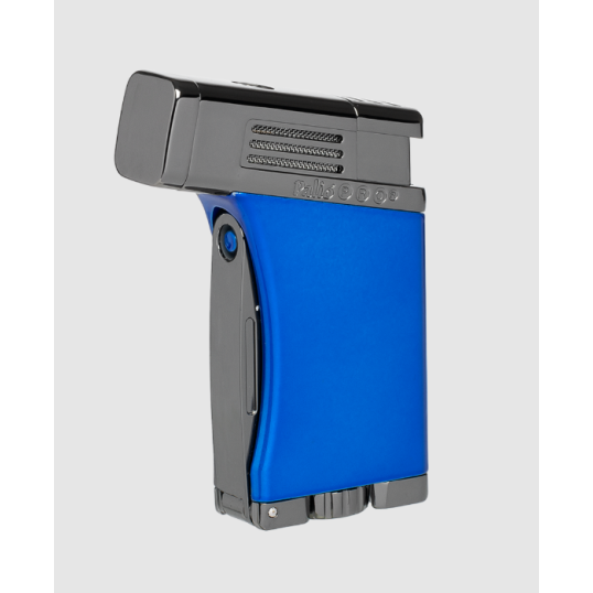 Palió Pro Scorpius szúrólángos kék és antracit színű szivargyújtó - szivarfúróval és szivar lyukasztóval