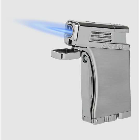 Palió Pro Scorpius szúrólángos szürke és antracit színű szivargyújtó - szivarfúróval és szivar lyukasztóval