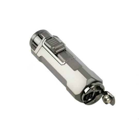 Passatore Quito szivaröngyújtó – 3 lángos jet, 8 mm-es szivarfúróval, sötétszürke (gunmetal)