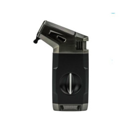 Passatore Viking szivaröngyújtó – jet láng, kihúzható szivarvágóval (22 mm), dark gun / fekete