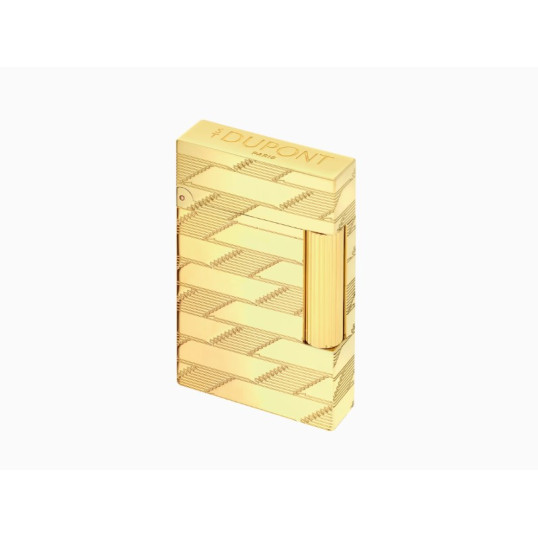 Aranyozott S.T. Dupont Ligne 2 Monogram 1871 Gold szivar öngyújtó - Jellegzetes csíkos mintával