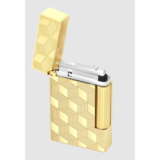 S.T. Dupont Initial arany bevonatú szivar öngyújtó - guilloche mintával