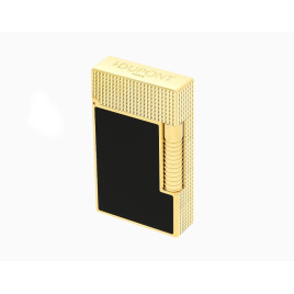 S.T. Dupont Le Grand Dupont fekete természetes lakk szivargyújtó – sárgaarany bevonattal, dupla lánggal