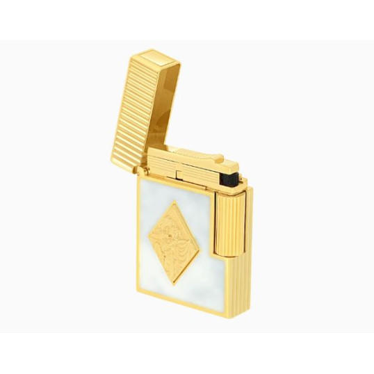 S.T. Dupont Ligne 1 Romeo y Julieta limitált kiadású öngyújtó – fehér lakk, arany kivitel - 0647