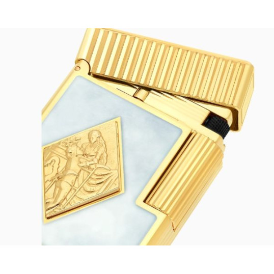 S.T. Dupont Ligne 1 Romeo y Julieta limitált kiadású öngyújtó – fehér lakk, arany kivitel - 0647