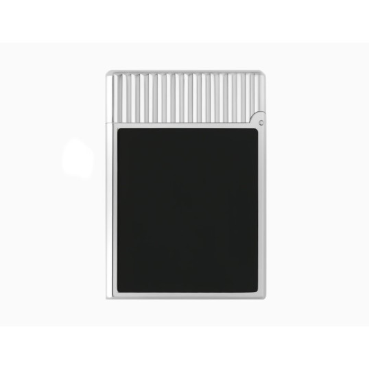 S.T. Dupont Ligne 1 öngyújtó – fekete fényes természetes lakk, függőleges guilloché mintázat, palládium bevonat