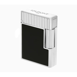 S.T. Dupont Ligne 1 öngyújtó – fekete fényes természetes lakk, függőleges guilloché mintázat, palládium bevonat