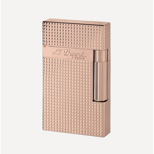 Szivaröngyújtó S.T. Dupont Ligne 2 Pink Gold Cote d Azur, káró mintás - rózsaarany
