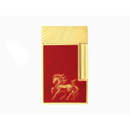 S.T. Dupont Ligne 2 –2026 Horse, piros-arany színű szivar öngyújtó - Limitált kiadás 