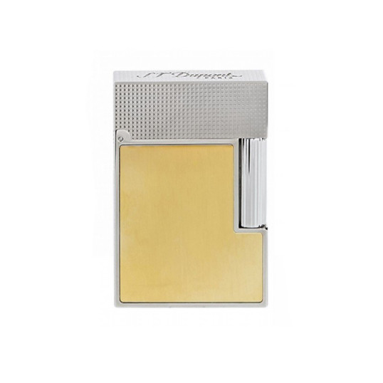S.T. Dupont L2 PDD Small Brushed Duo, klasszikus szivar öngyújtó szálcsiszolt, arany és platina