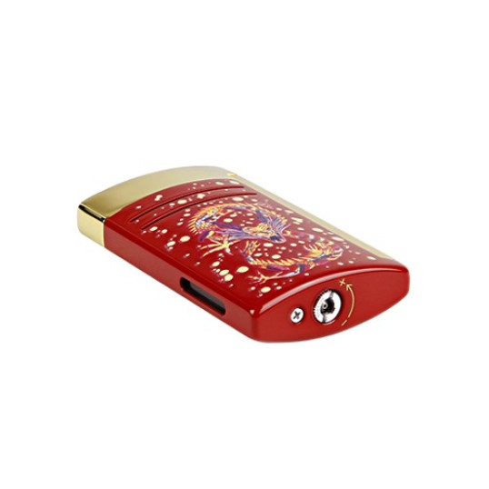 S.T. Dupont MaxiJet sárkány mintás öngyújtó szúrólánggal - piros és arany