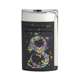 S.T. Dupont MaxiJet sárkány mintás öngyújtó szúrólánggal - fekete és króm