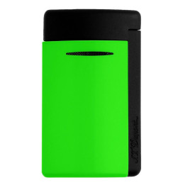 S.T. Dupont MiniJet Fluo Green szúrólánggal égő szivaröngyújtó - matt fekete és élénk zöld színű