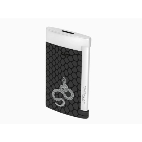 Szivar gyújtó S.T. Dupont Slim 7 Jet Black Snake - Fekete és ezüst színű