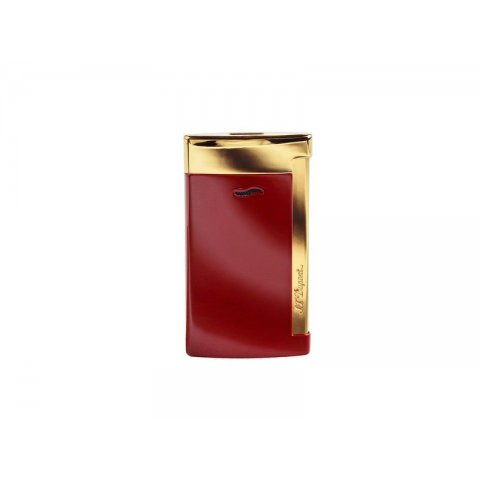 S.T. Dupont Slim 7 Lotus Red öngyújtó erős szúró lánggal, vörös és arany színű